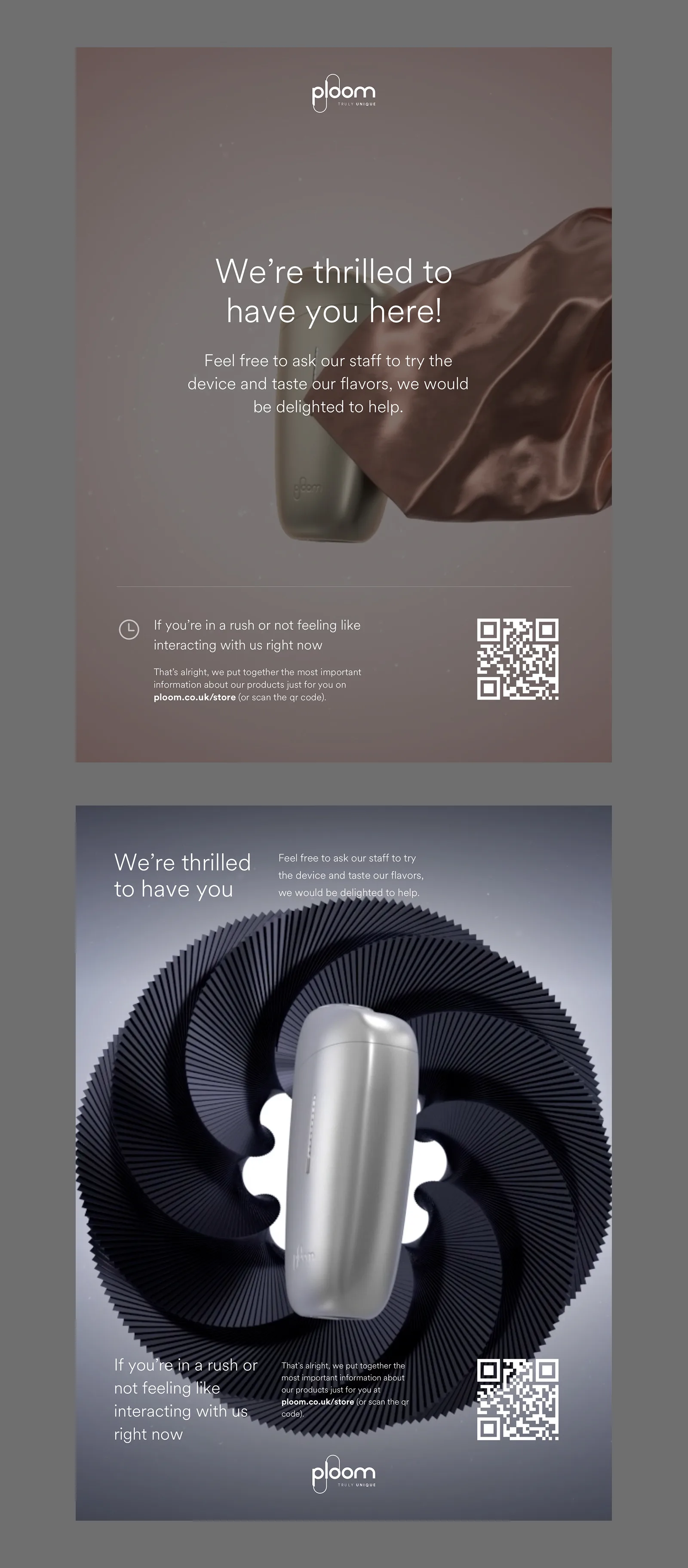 Two visual directions — light and full black